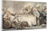 The Comforts of Bath: Gouty Gourmand at Dinner by Thomas Rowlandson