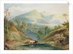 Extensive Landscape with Cattle Watering by Samuel Jackson