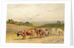 Oxen Ploughing a Downland Field by Robert Hills
