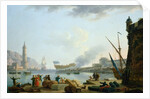 The Launch of the Warship at the mouth of a Port, 1781 by Claude Joseph Vernet