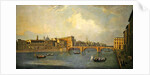 View of the Arno with Ponte Santa Trinita by Thomas Patch