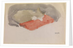 Cat Sleeping on a Red Cushion by Gwen John