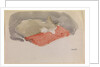 Cat Sleeping on a Red Cushion by Gwen John
