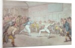 A Fencing Duel, probably depicting The Chevalier d'Eon, dressed as a woman by Thomas Rowlandson