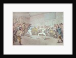 A Fencing Duel, probably depicting The Chevalier d'Eon, dressed as a woman by Thomas Rowlandson