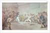 A Fencing Duel, probably depicting The Chevalier d'Eon, dressed as a woman by Thomas Rowlandson