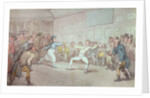 A Fencing Duel, probably depicting The Chevalier d'Eon, dressed as a woman by Thomas Rowlandson