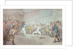A Fencing Duel, probably depicting The Chevalier d'Eon, dressed as a woman by Thomas Rowlandson