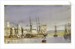 Marseilles, Shipping at Anchor and a Merchant Ship Becalmed, 1836 by William Callow