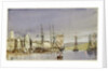 Marseilles, Shipping at Anchor and a Merchant Ship Becalmed, 1836 by William Callow