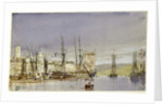 Marseilles, Shipping at Anchor and a Merchant Ship Becalmed, 1836 by William Callow