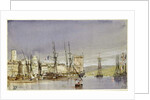 Marseilles, Shipping at Anchor and a Merchant Ship Becalmed, 1836 by William Callow