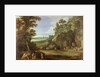 Arcadian landscape with satyrs and nymphs by Paul Brill