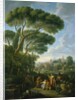 Figures in a Roman landscape by Jan Frans van (1662-1749) Bloemen