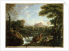Arcadian landscape with shepherds by Jan Frans van Bloemen