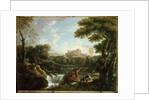 Arcadian landscape with shepherds by Jan Frans van Bloemen
