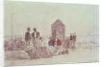 People on the beach at Deauville, 1867 by Eugene Louis Boudin