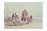 People on the beach at Deauville, 1867 by Eugene Louis Boudin