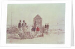 People on the beach at Deauville, 1867 by Eugene Louis Boudin