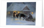 Winter Evening In Front of a Country House, 1921 by Jozef Ryszkiewicz