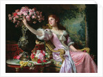 Lady with Flowers by Ladislaw von Czachorski