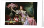 Lady with Flowers by Ladislaw von Czachorski