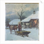 Sleighs in Front of a House, 1930 by Adam Setkowicz