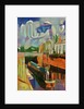 canal boat at trent lock - de chirico by Mark Gordon