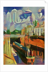 canal boat at trent lock - de chirico by Mark Gordon