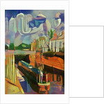 canal boat at trent lock - de chirico by Mark Gordon