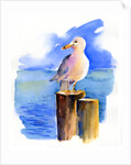 Seagull on dock, 2014, by John Keeling