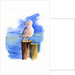 Seagull on dock, 2014, by John Keeling