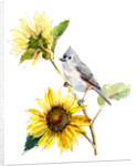 Titmouse with Sunflower, 2016 by John Keeling