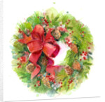 Christmas wreath with Red Bow, 2016 by John Keeling