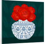 Ming vase with Roses, 2017 by Claire Huntley