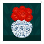 Ming vase with Roses, 2017 by Claire Huntley