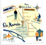 Map of Le Marais, Paris, 2017 by Claire Huntley