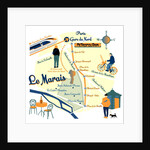 Map of Le Marais, Paris, 2017 by Claire Huntley