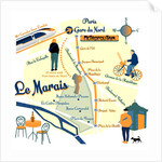 Map of Le Marais, Paris, 2017 by Claire Huntley