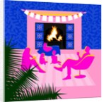 Christmas by the fireplace, 2017 by Claire Huntley