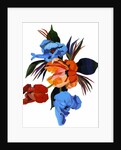 Red and Orange and light blue tulips by Hiroyuki Izutsu