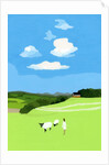Prairie and sheep, 2017 by Hiroyuki Izutsu