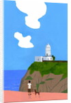Lighthouse, dog and boys, 2016 by Hiroyuki Izutsu