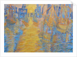 London skyline, tall ships and Thames barrier, 2015 by Cosima Duggal