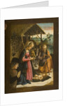 Adoration of the Child with portrait of donor, c.1500 by School Italian
