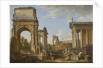 Roman ruins with the Arch of Titus, 1734 by Giovanni Paolo Pannini or Panini