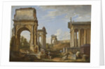 Roman ruins with the Arch of Titus, 1734 by Giovanni Paolo Pannini or Panini