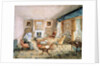 The Drawing Room, White Barnes, f.55 from an 'Album of Interiors', 1843 by Charlotte Bosanquet