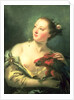A Young Woman With a Macaw, 18th century by Giovanni Battista Tiepolo