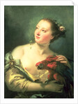 A Young Woman With a Macaw, 18th century by Giovanni Battista Tiepolo